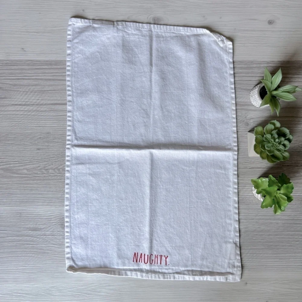 RAE DUNN naughty nice holiday cotton tea towels